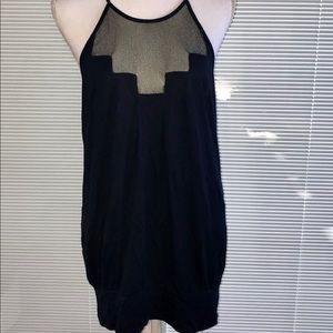 Anthropologie DELETA Navy Tank Top sheer Sz M